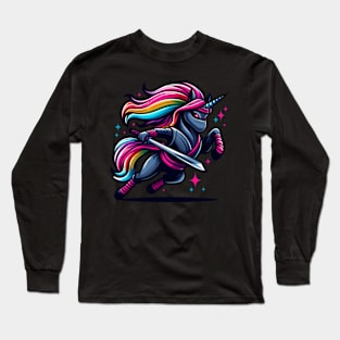 Ninja Mystical Warrior Unicorn Long Sleeve T-Shirt